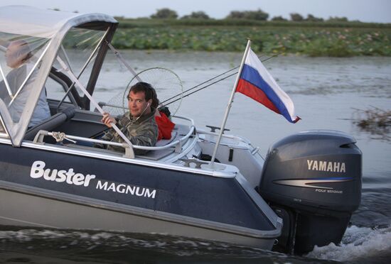 Dmitry Medvedev vacations in Astrakhan Region