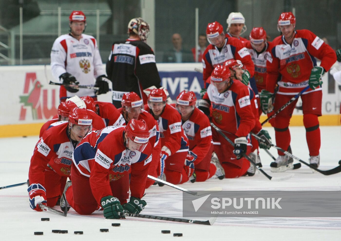 Training session for Russian national ice hockey team contenders