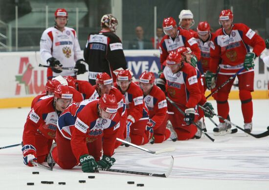 Training session for Russian national ice hockey team contenders