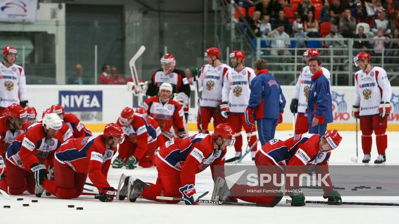 Training session for Russian national ice hockey team contenders