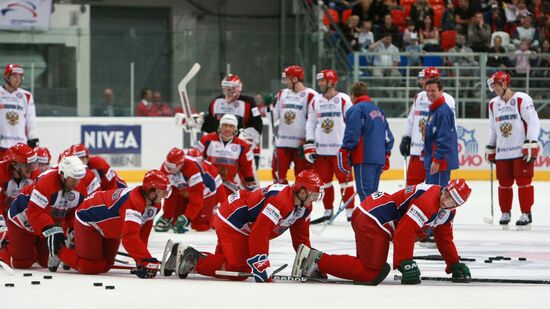 Training session for Russian national ice hockey team contenders