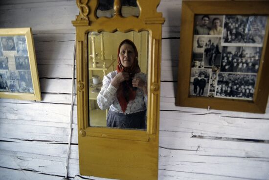 Resident of village of Taseyevo