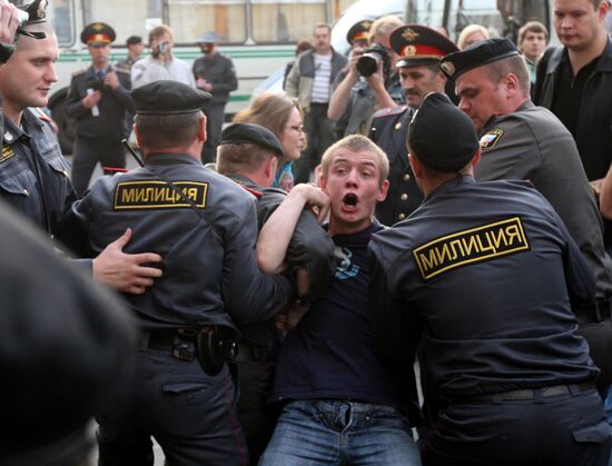 Participants in Other Russia's unauthorized action detained