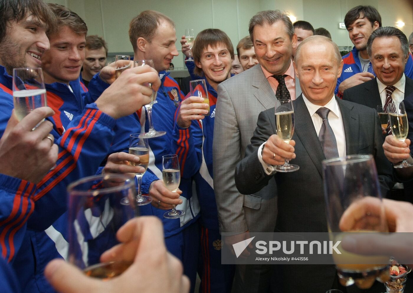 Prime Minister Putin at hockey team's training session