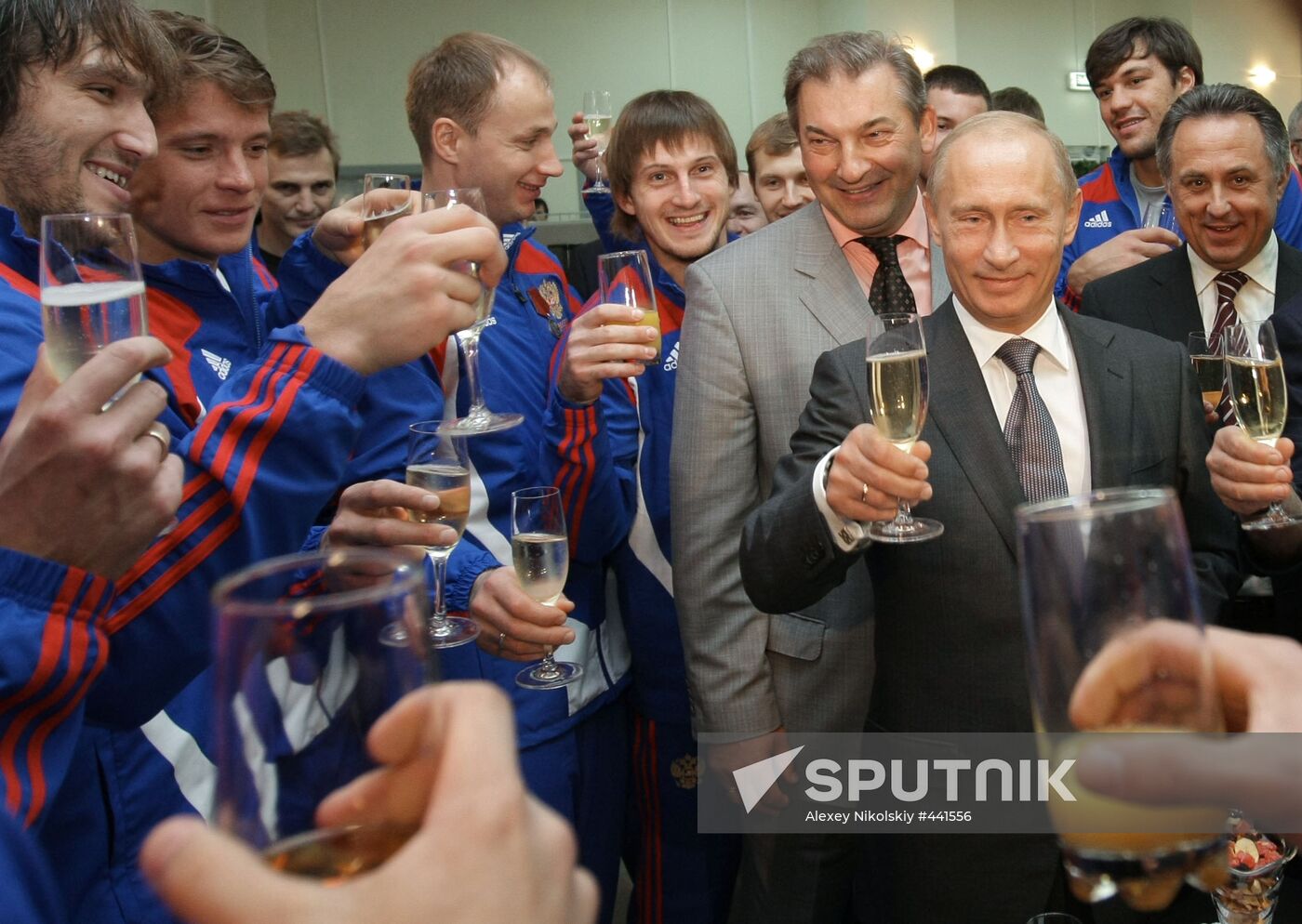 Prime Minister Putin at hockey team's training session