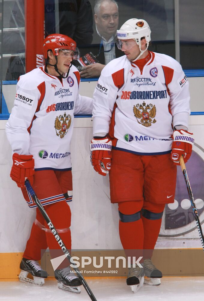 Hockey players Ilya Kovalchyuk and Pavel Datsyuk