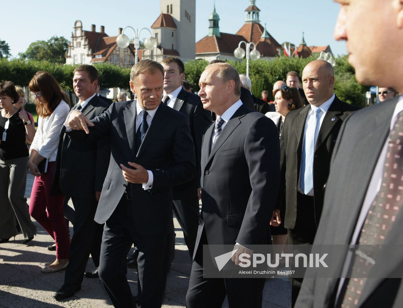 Vladimir Putin paying a working visit to Poland