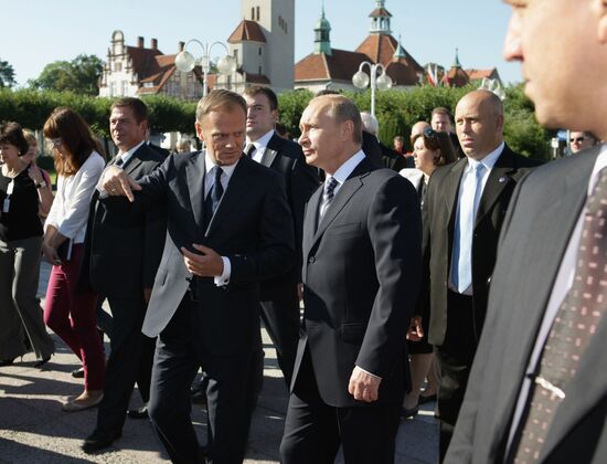 Vladimir Putin paying a working visit to Poland