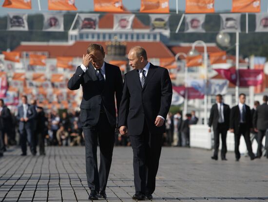 Vladimir Putin paying a working visit to Poland