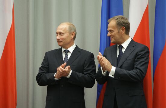 Vladimir Putin on a working visit to Poland