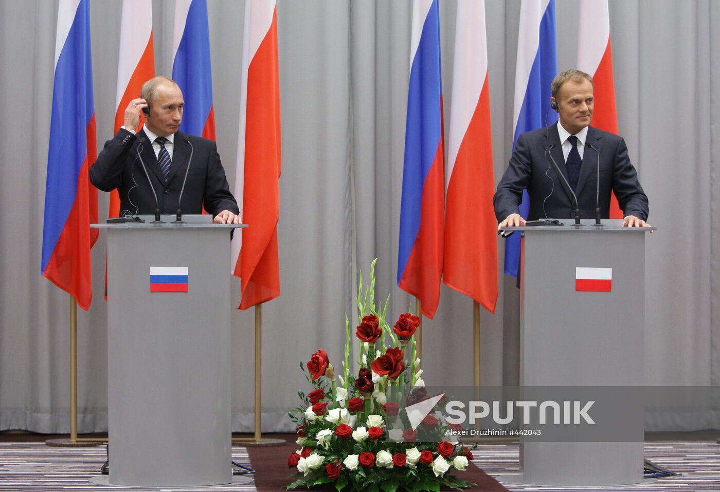 Vladimir Putin on a working visit to Poland