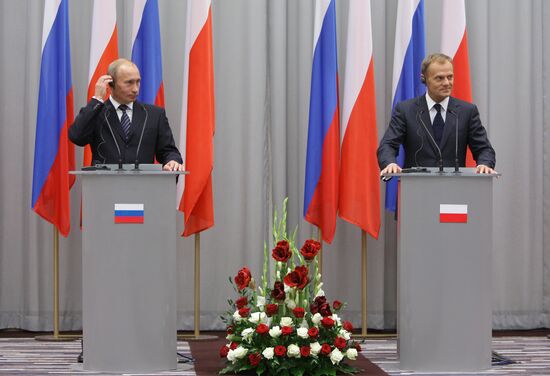 Vladimir Putin on a working visit to Poland