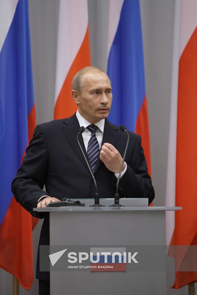Vladimir Putin on a working visit to Poland