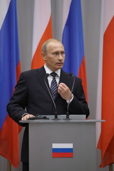 Vladimir Putin on a working visit to Poland