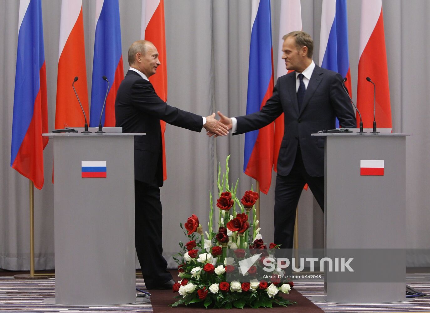 Vladimir Putin on a working visit to Poland