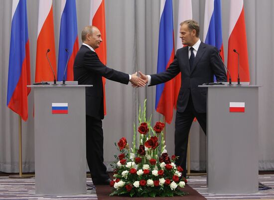 Vladimir Putin on a working visit to Poland