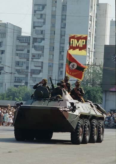 Armored vehicles during parade