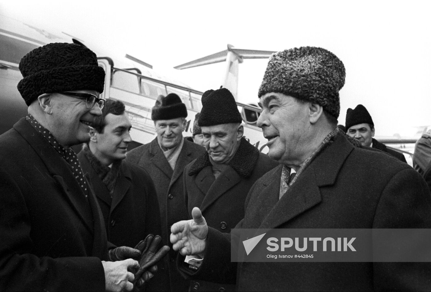 Leonid Brezhnev and Urho Kaleva Kekkonen