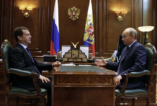 Dmitry Medvedev meeting with Vladimir Putin