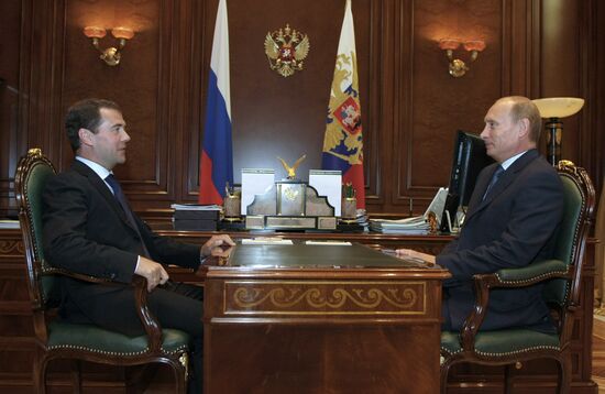 Dmitry Medvedev meeting with Vladimir Putin