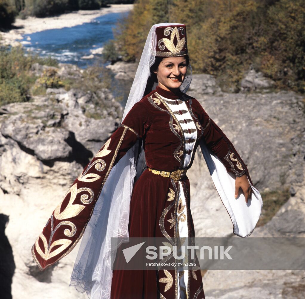 Young woman wearing national costume