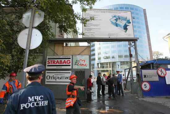 Underground parking collapses in Moscow