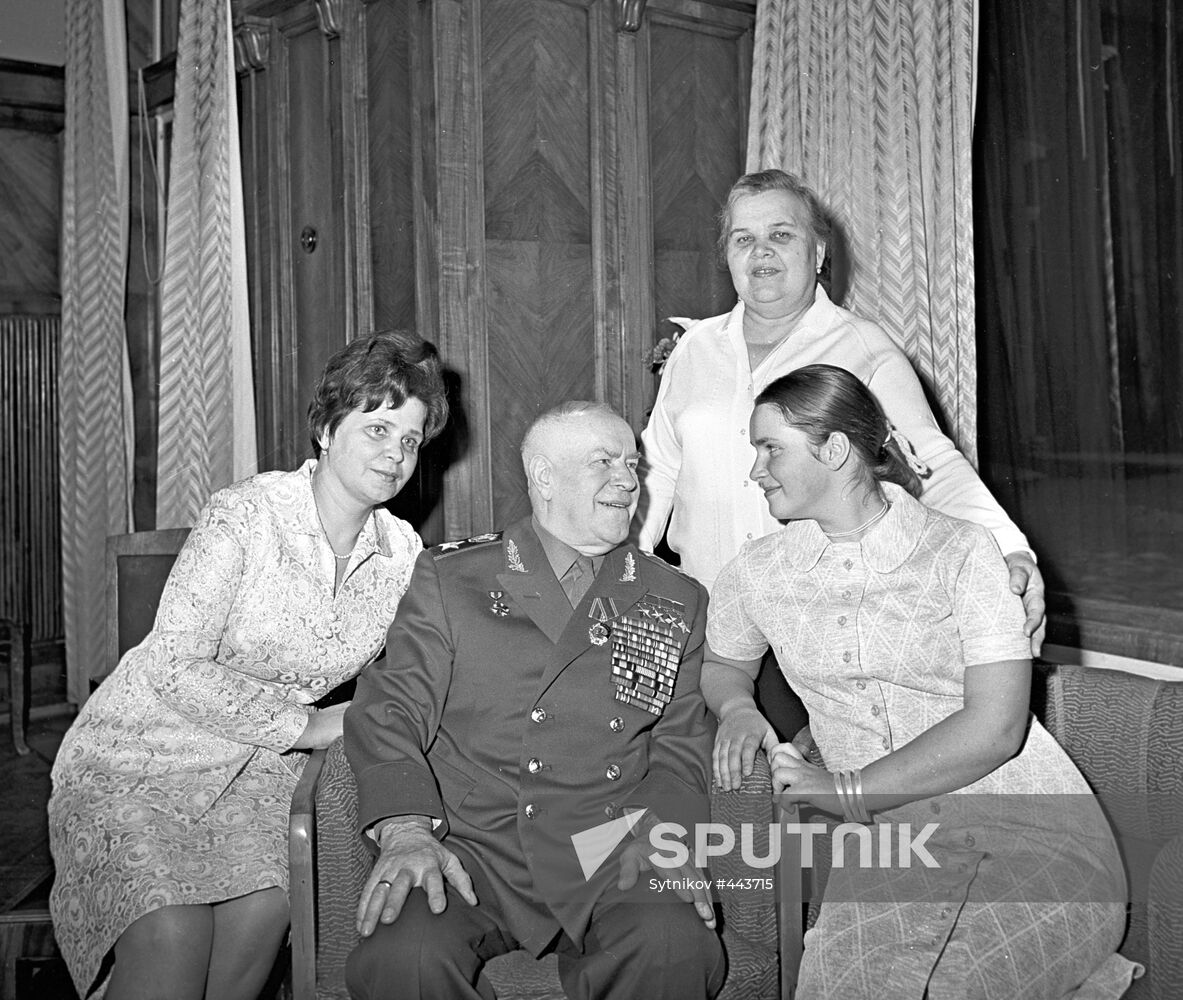 Georgy K. Zhukov with wife and daughter