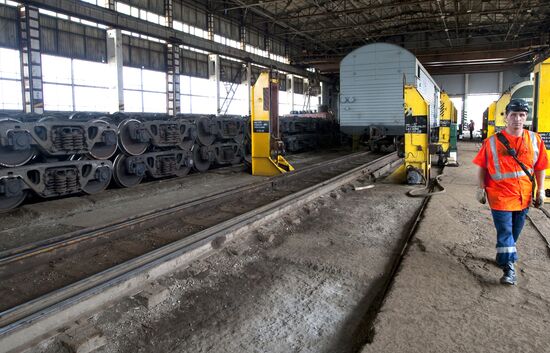 Bogie exchange station in Kholmsk