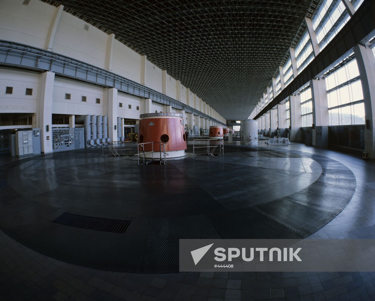 Turbine room of Krasnoyarsk hydro-power plant