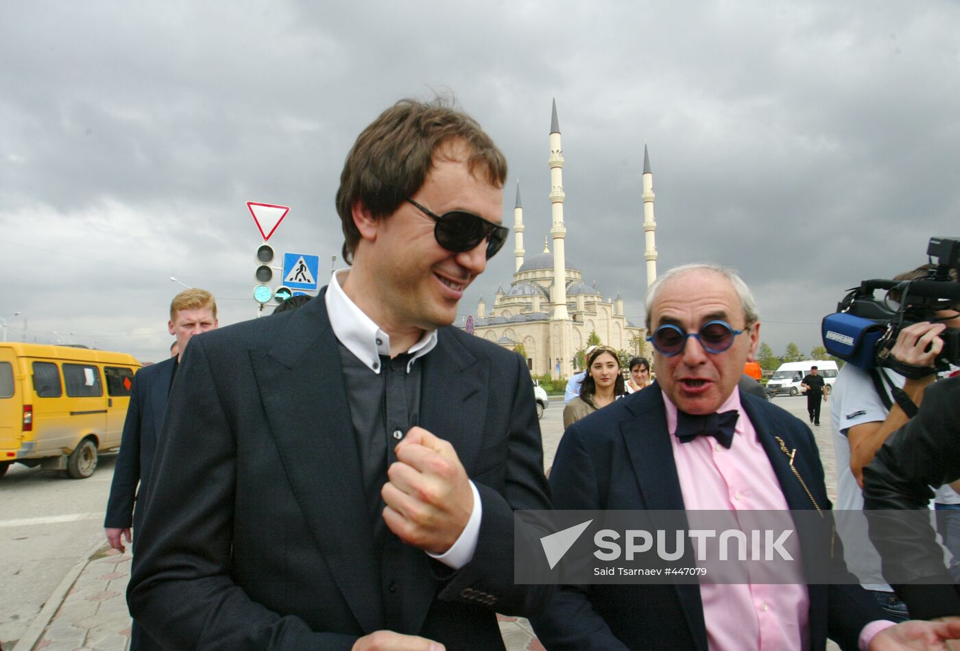 Ruslan Baisarov's news conference in downtown Grozny