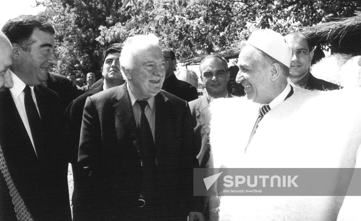 Romanian President Ion Iliescu visits Georgia