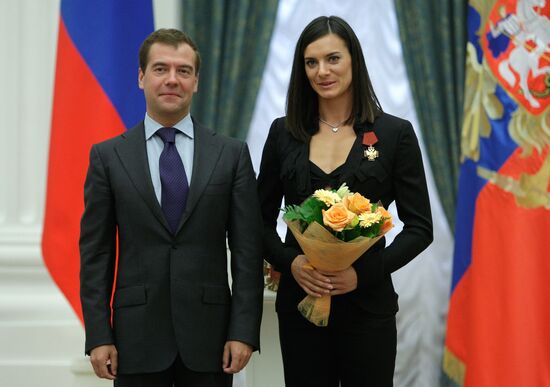 Russian President awards 2008 Olympic Games winners at Kremlin