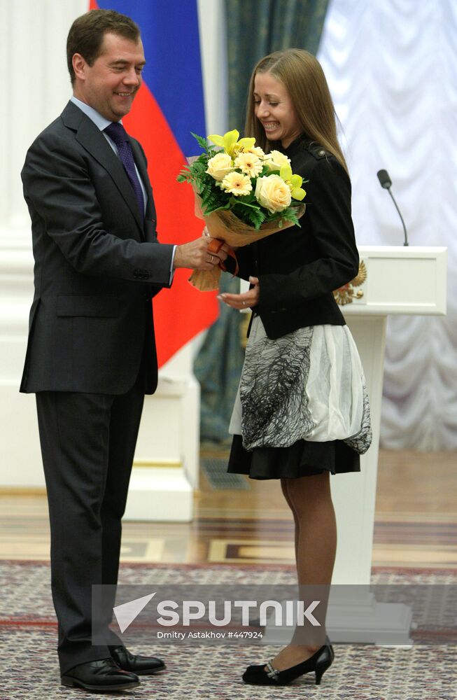 Russian President awards 2008 Olympic Games winners at Kremlin