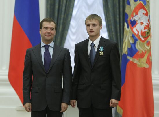 Russian President awards 2008 Olympic Games winners at Kremlin