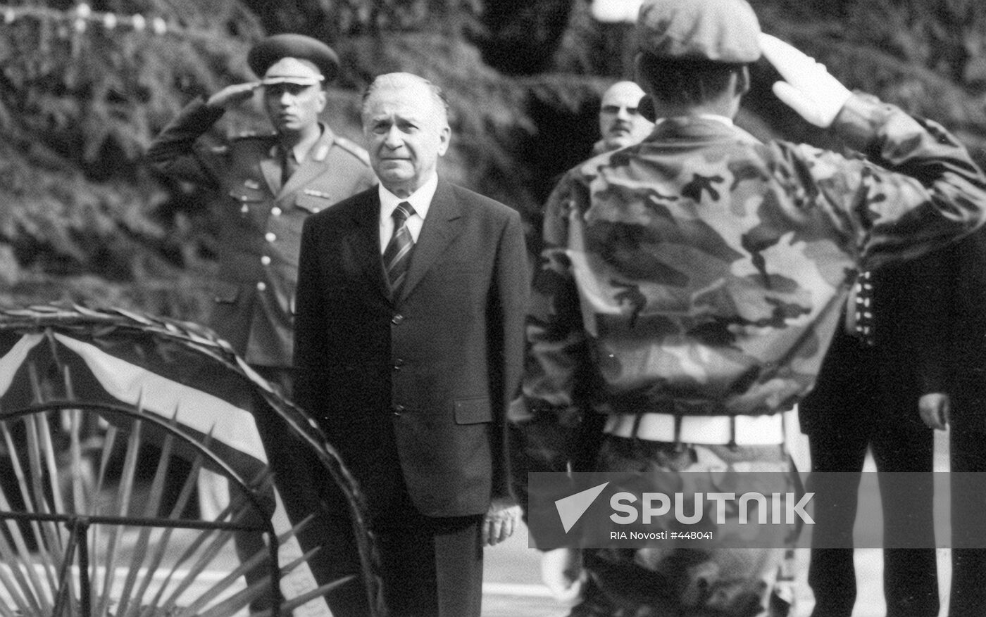 Romanian President Ion Iliescu visits Georgia