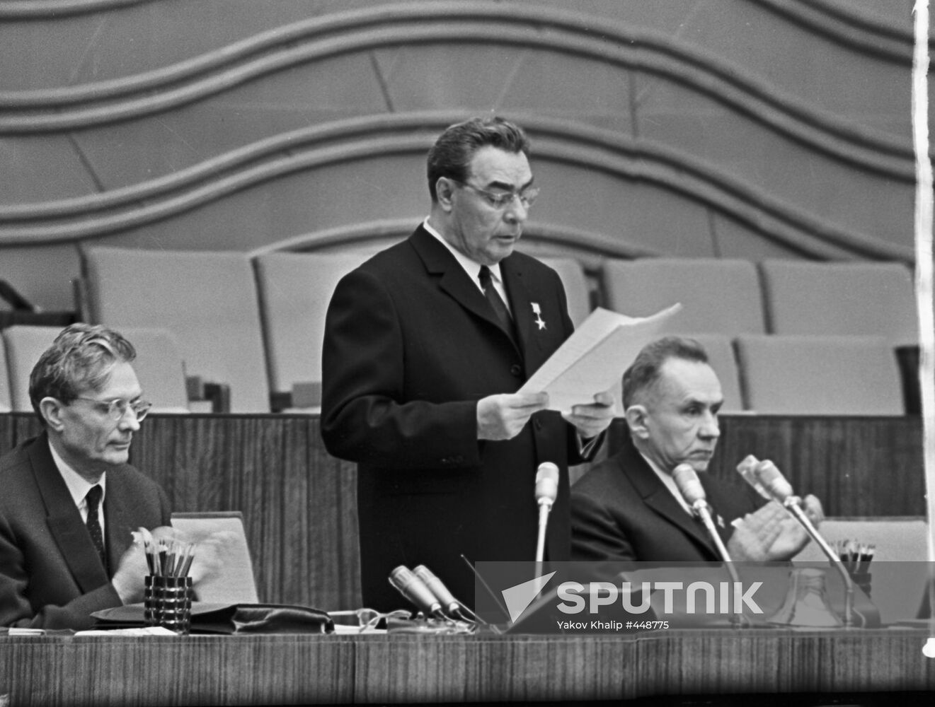 Leonid Brezhnev, Mikhail Suslov and Alexei Kosygin