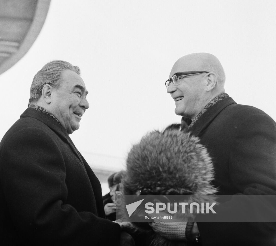 Leonid Brezhnev meeting with Urho Kaleva Kekkonen