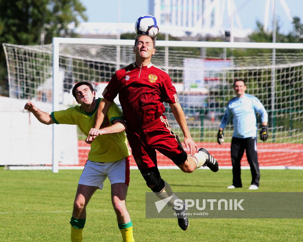 Russian, Welsh football fans hold match