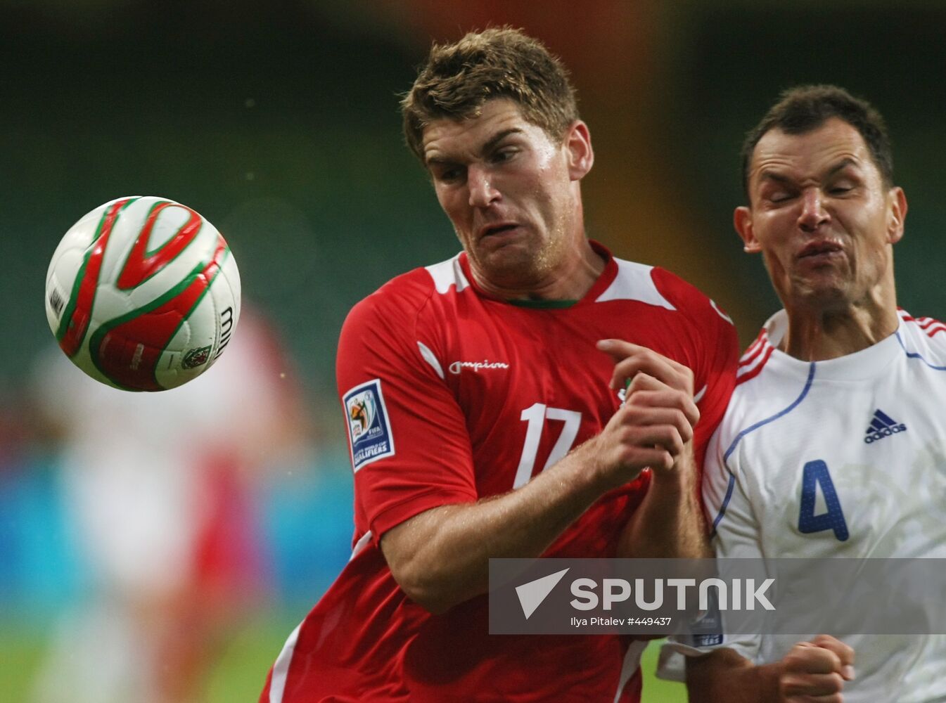 Football. FIFA World Cup 2010 qualifier. Wales vs Russia
