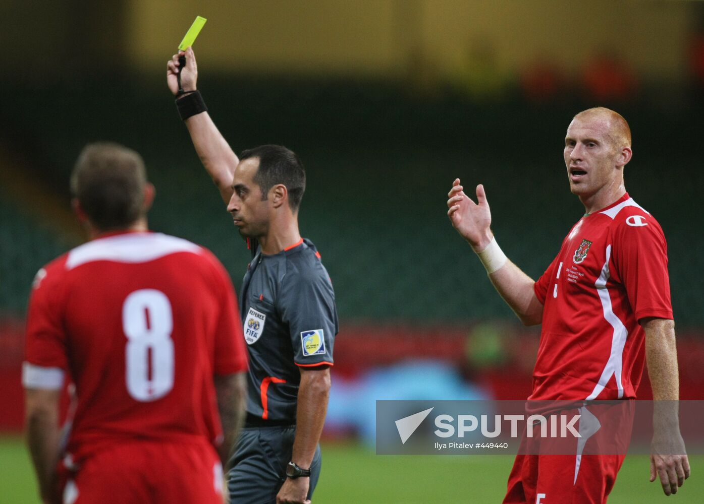 Football. FIFA World Cup 2010 qualifier. Wales vs Russia. 1-3