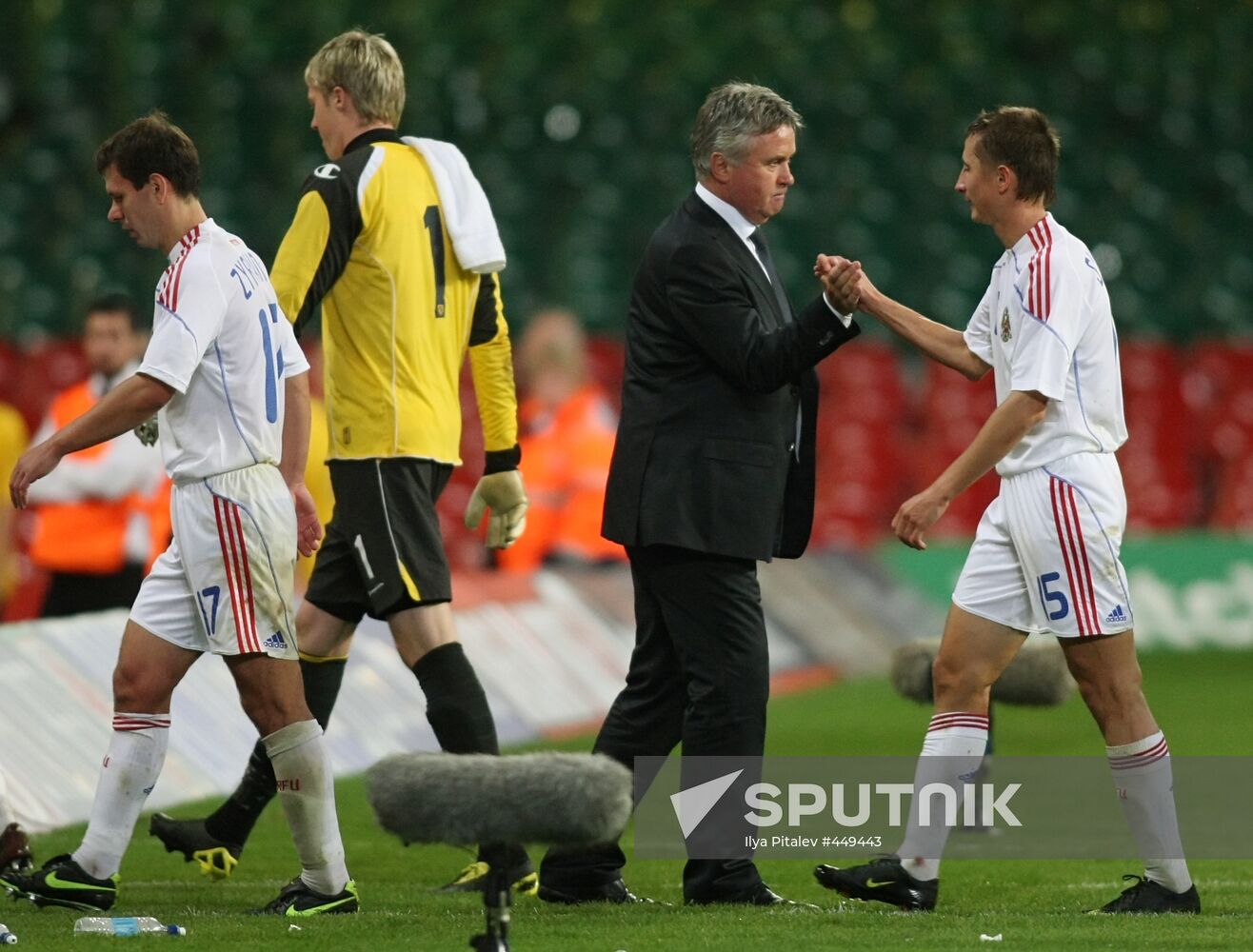 Football. FIFA World Cup 2010 qualifier. Wales vs Russia