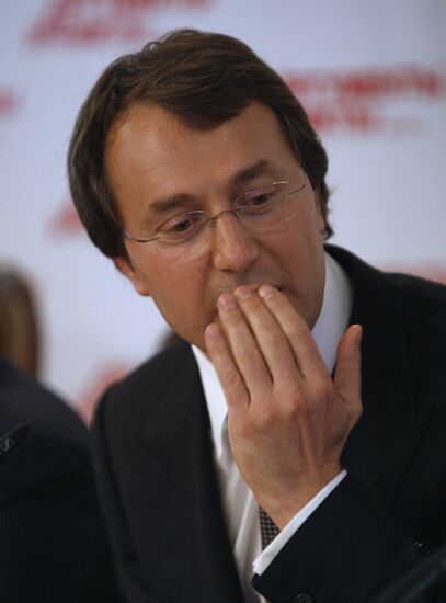 Ruslan Baisarov gives news conference in Moscow
