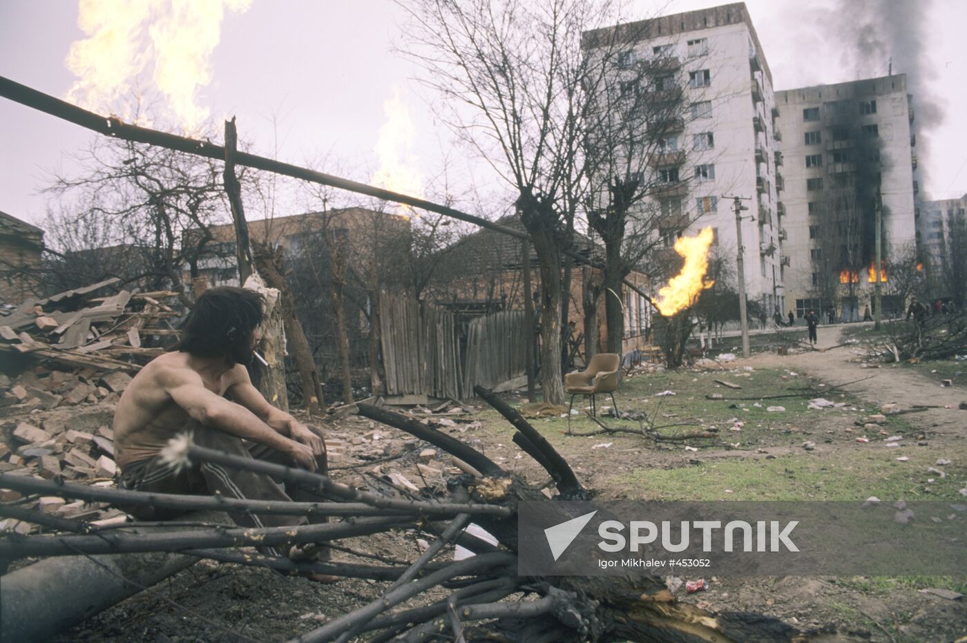 Houses are burning in Grozny
