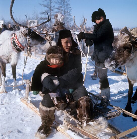 Residents of Yakut village of Tompo