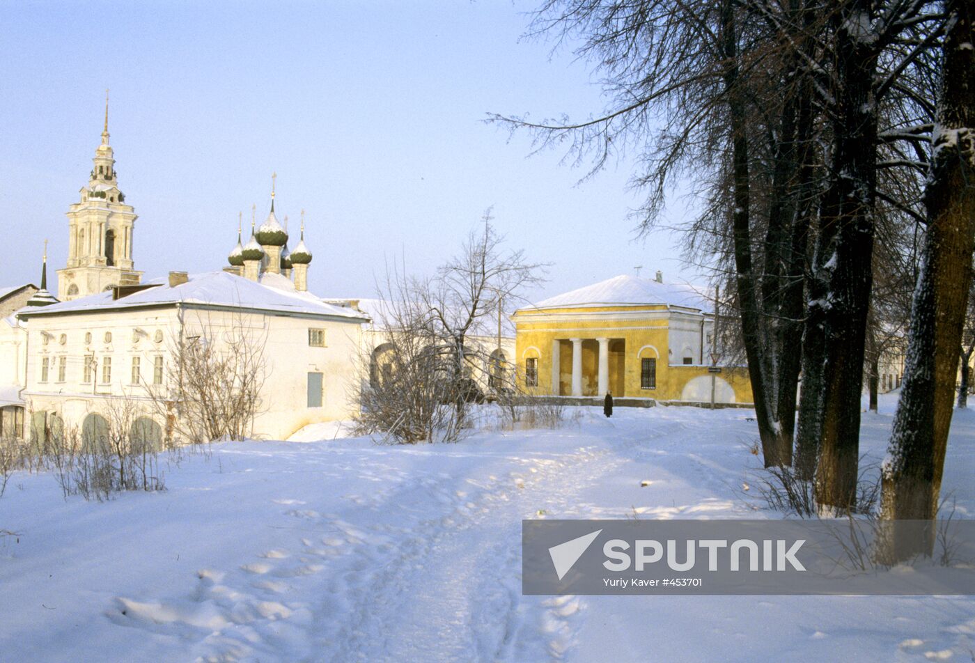 Old town corner of city of Kostroma