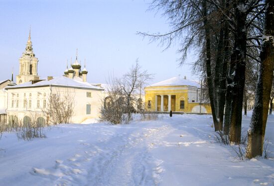 Old town corner of city of Kostroma