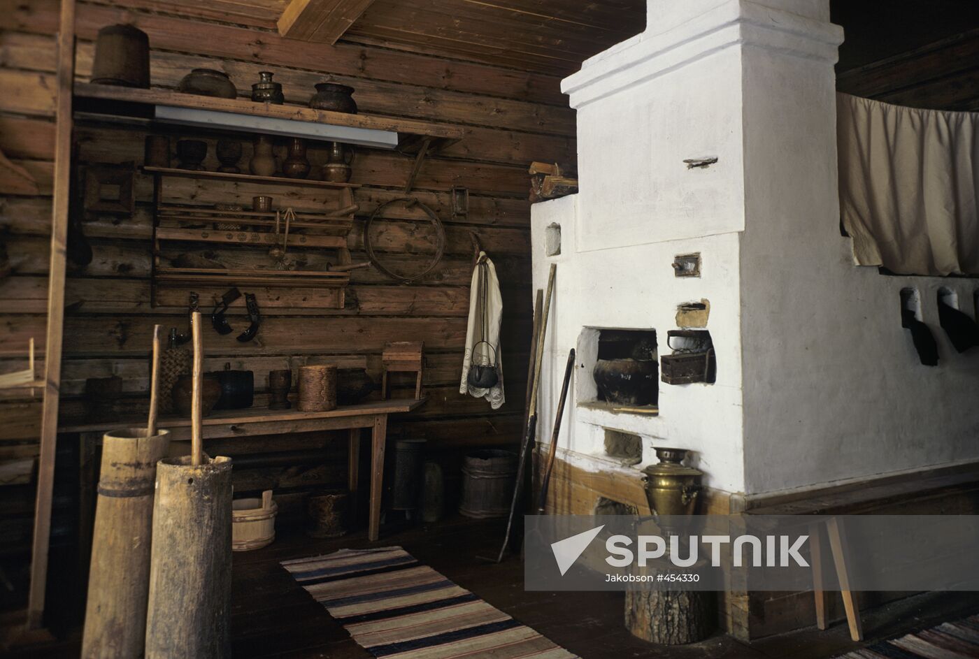 Village-hut interior