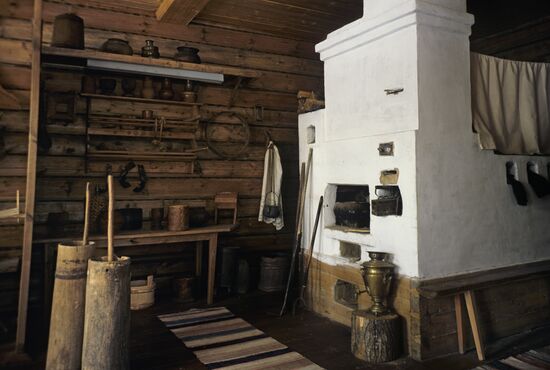 Village-hut interior