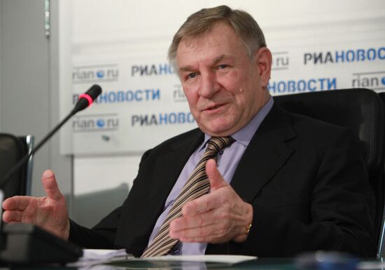 Boris Fomin attends news conference at RIA Novosti