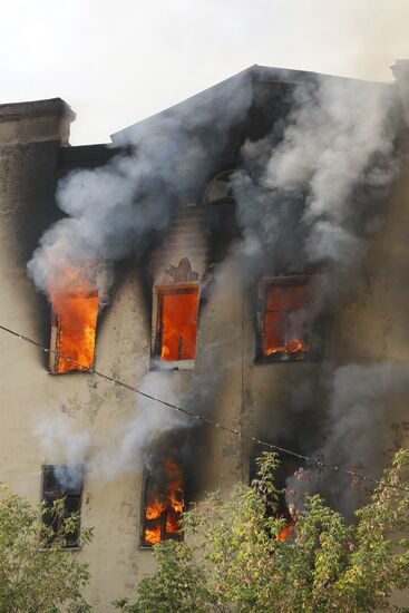 Large fire in central Moscow